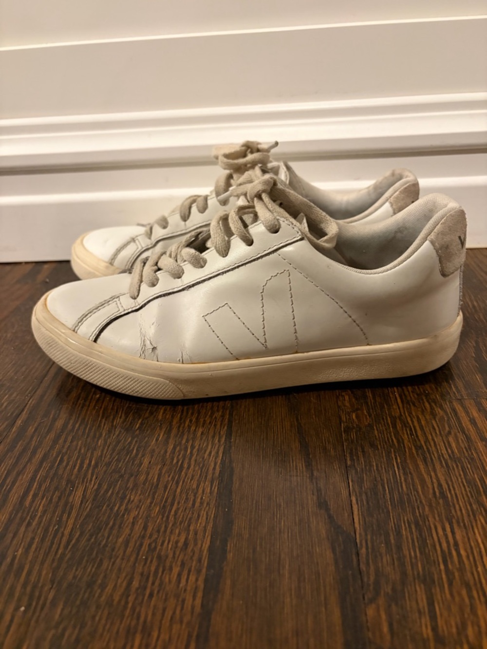 Veja Esplar Leather White Sneaker, Sz 37 (US 6) - Picture 7 of 13